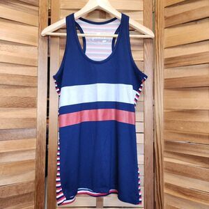 Poof! Red White Blue Patriotic Tank Top Women M Cotton Polyester
